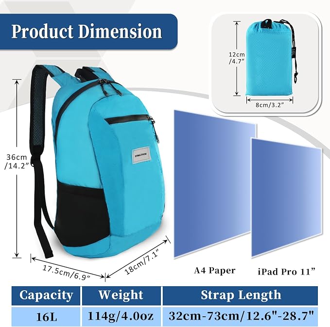 Hiking Daypack - Lightweight & Water-Resistant Portable Backpack - Image 7