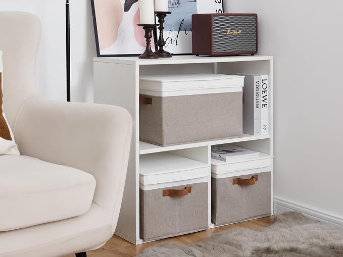 StorageWorks Storage Bins with Lids, Decorative Storage Boxes with Lid and PU - Image 6