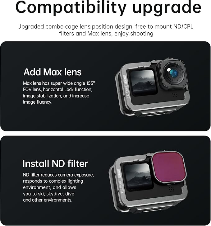TELESIN Aluminum Case Metal Cage Protective Frame Housing - Image 2