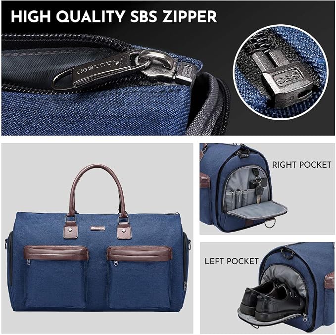 Convertible Garment Bag with Toiletry Bag, Modoker Carry on Garment Duffel Bag - Image 4