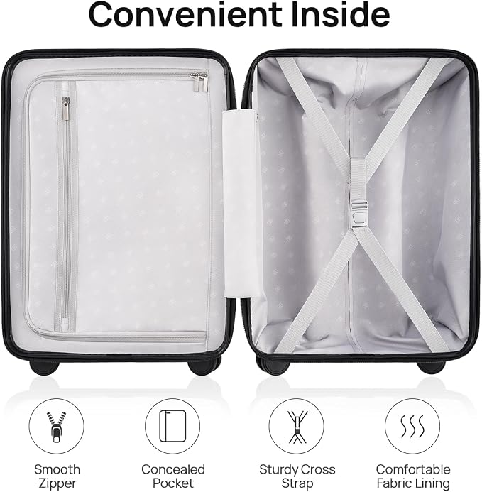 Carry on Luggage 22 X 14 X 9 Airline Approved, 20 Inch Luggage - Image 9