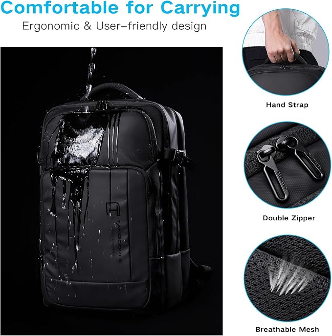 Travel Backpack for Men, 17.3 Inches Business Laptop Backpack Water-Resistant - Image 4