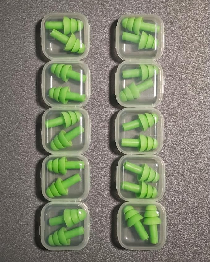 10 Pairs Noise Cancelling Ear Plugs, Premium Soft Silicone, Waterproof - Image 2