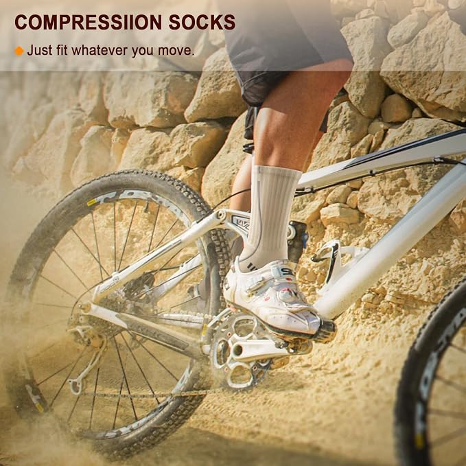 BULLIANT Compression Socks for Men 6Pairs, Athletic Crew Socks Cushioned For - Image 6