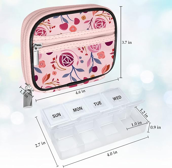 Serfeymi Weekly Travel Pill Organizer Pill Case - Image 2