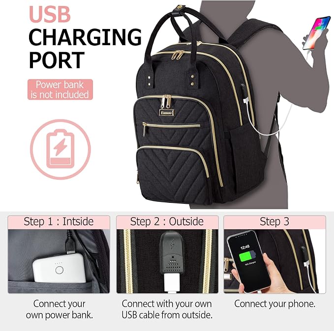 Travel Laptop Backpack for Women, School Backpack for Teens, 15.6 Inch Work - Image 3