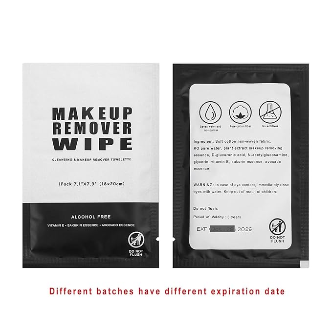 100 Makeup Remover Wipes Bulk Individually Wrapped Makeup Wipes Single Makeup - Image 6