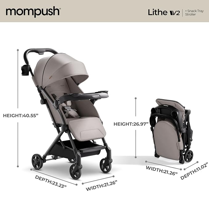 Mompush Lithe V2 Lightweight Travel Stroller, Compact Foldable Baby Stroller - Image 9