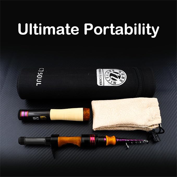 PURELURE Telescopic Fishing Rod Spinning & Casting, Fuji Alconite Ring - Image 4