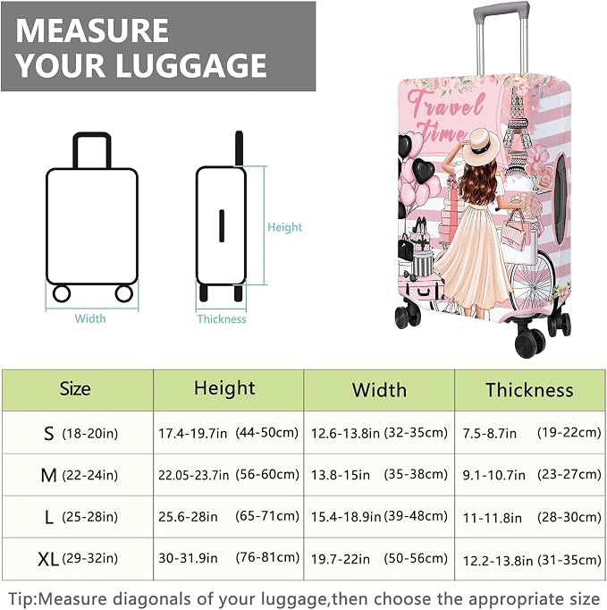 Travel Luggage Cover Suitcase Protector Fits 18-32 Inch Wheel Covers - Image 6