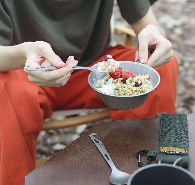 SANTTA Titanium Camping Spoon Set of 2 Piece, Spoon and Bottle Opener 2-in-1 - Image 3