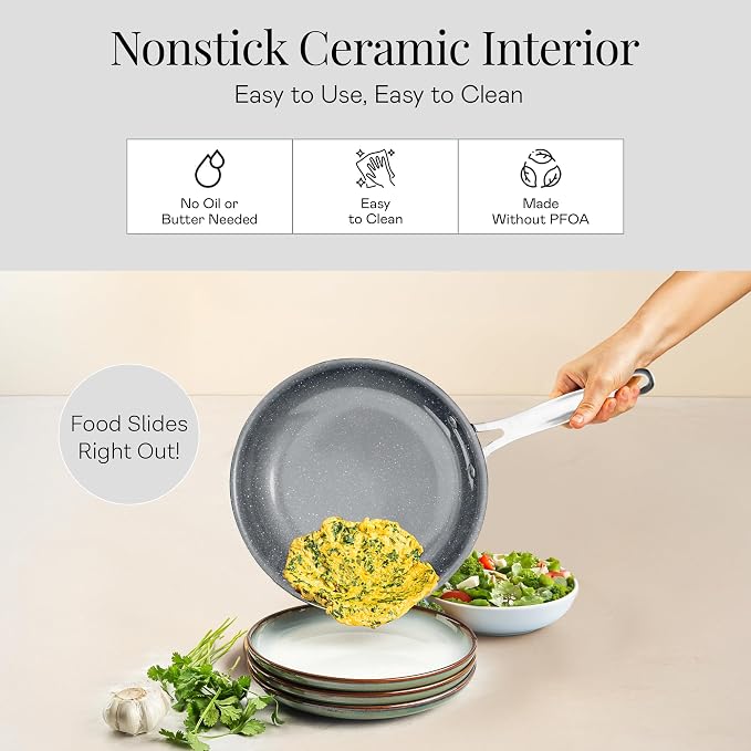 Granitestone 20 Pc Ceramic Cookware Set Nonstick, Complete Pots and Pans Set - Image 5