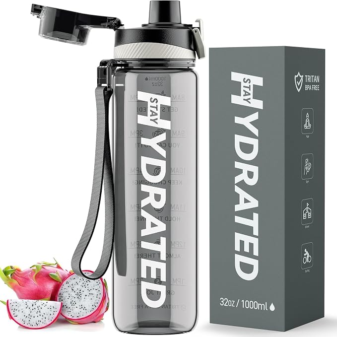 Water Bottle, 32 oz Motivational Water Bottles by Mevoly