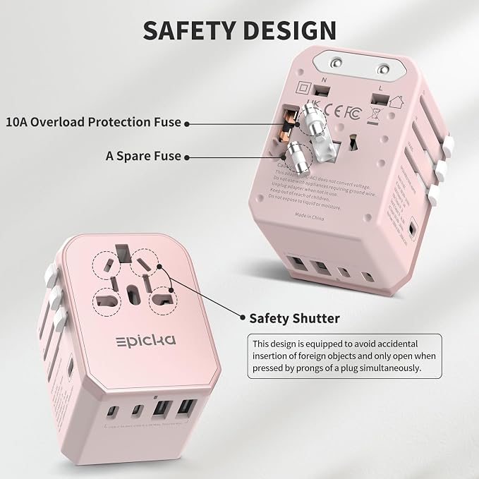 EPICKA Universal Travel Adapter, International Power Plug Adapter - Image 5