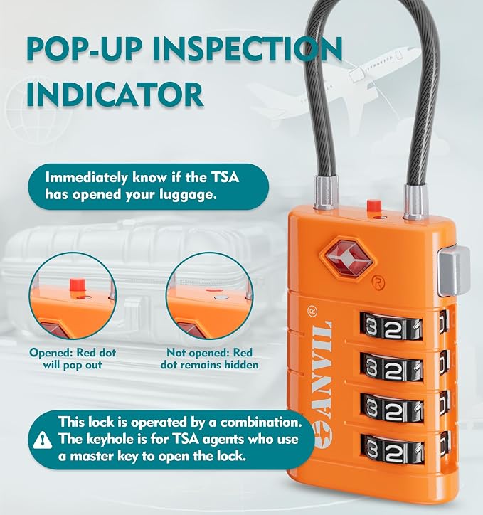ANVIL 4 Digit Luggage Locks, TSA Locks - Image 3