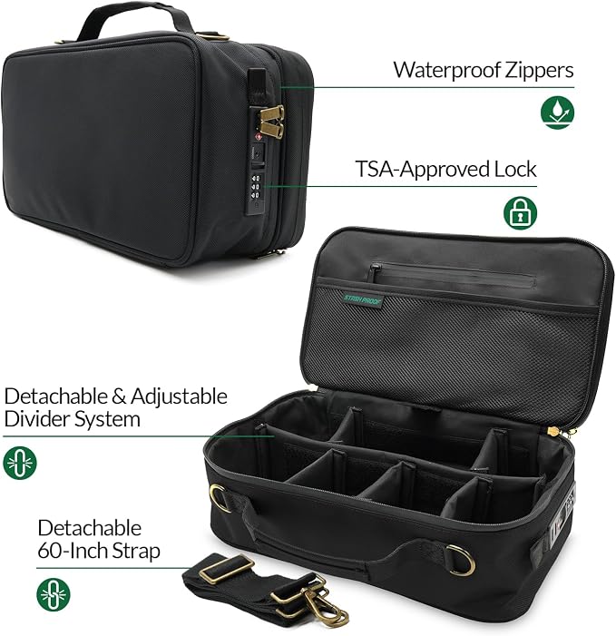 Large Storage Case with TSA Combination Lock Bag, Portable Carbon Lined - Image 2