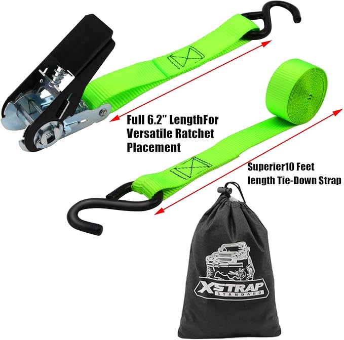 XSTRAP STANDARD Ratchet Tie Down Straps 4 Pk 10 Ft- 300 Lbs Load Cap- 900 Lbs - Image 2