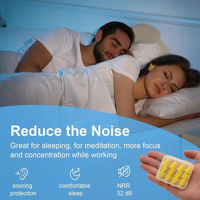 Ear Plugs for Sleeping, 12 Pair Earplugs Noise Canceling Soft Silicone Ear Plug - Image 3