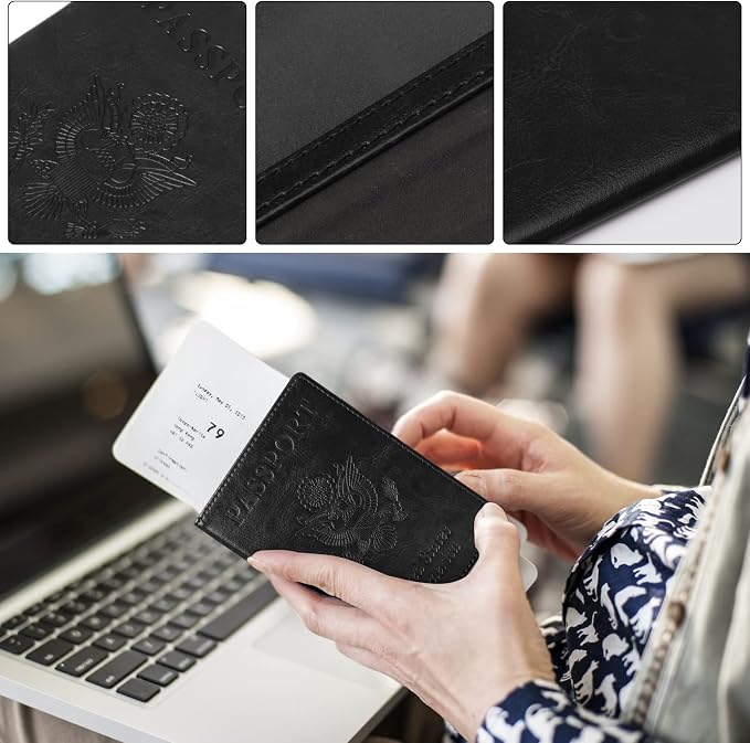 TIGARI Passport Holder for Travel Women Men, PU Leather Passport Wallet Cover - Image 4