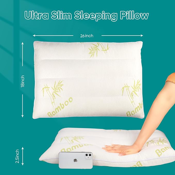 MINUPWELL Ultra Thin Pillows, Flat Pillows - Image 4
