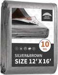 Tarps Heavy Duty Waterproof 12x16 Feet, 10Mil Multipurpose Poly Tarp Cover by RAINDEWAY