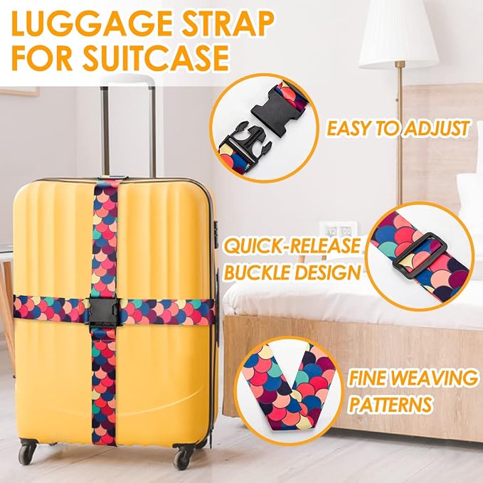 Adjustable Travel Luggage Strap Suitcase Belt Travel Bag Accessories 1.96 in W - Image 5