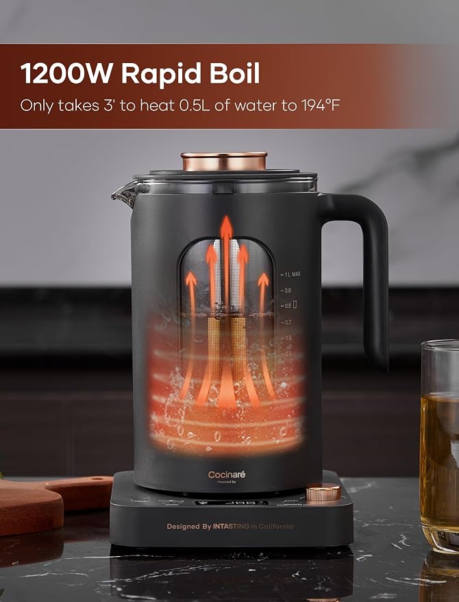 Electric Tea Kettle, INTASTING Glass Electric Kettle - Image 4