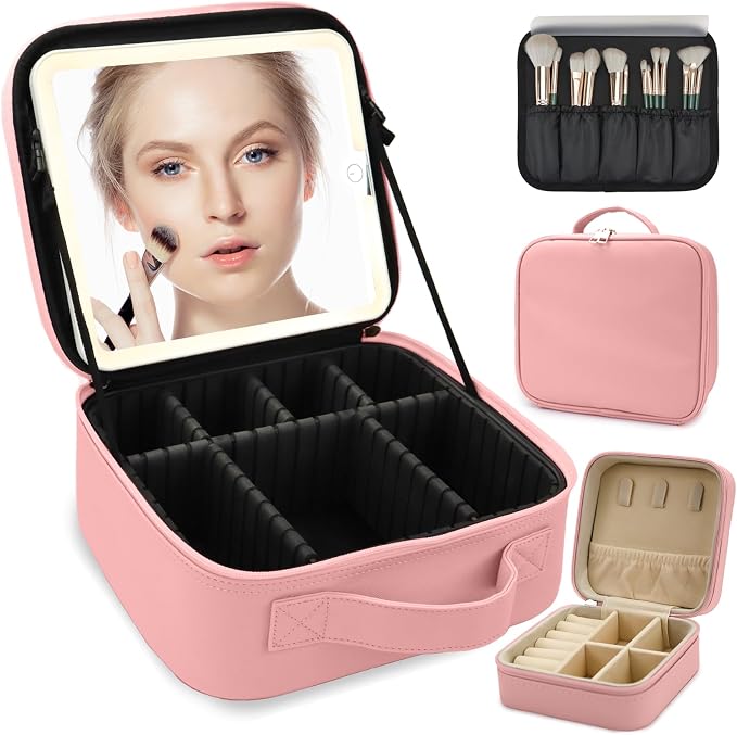 Travel Makeup Bag for Makeup Artists Large Makeup Case, by MORMIDTravelMakeupBag
