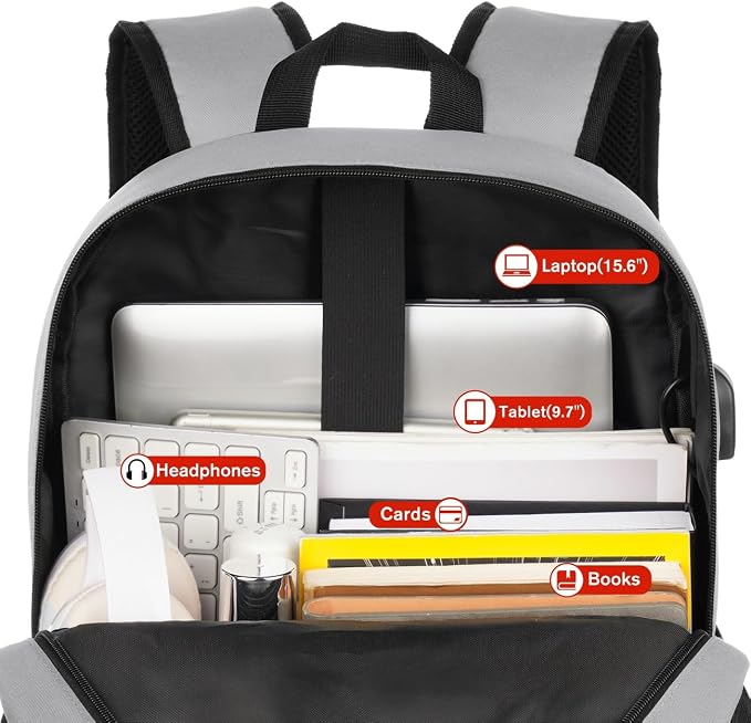 17 Inch Unisex School Backpack, Classic Bookbag Adults and Teens Schoolbag - Image 4