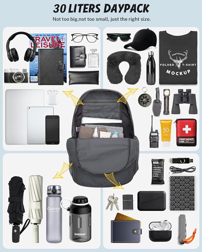 Gonex 30L Ultra Lightweight Packable Backpack, Handy Foldable Daypack - Image 2