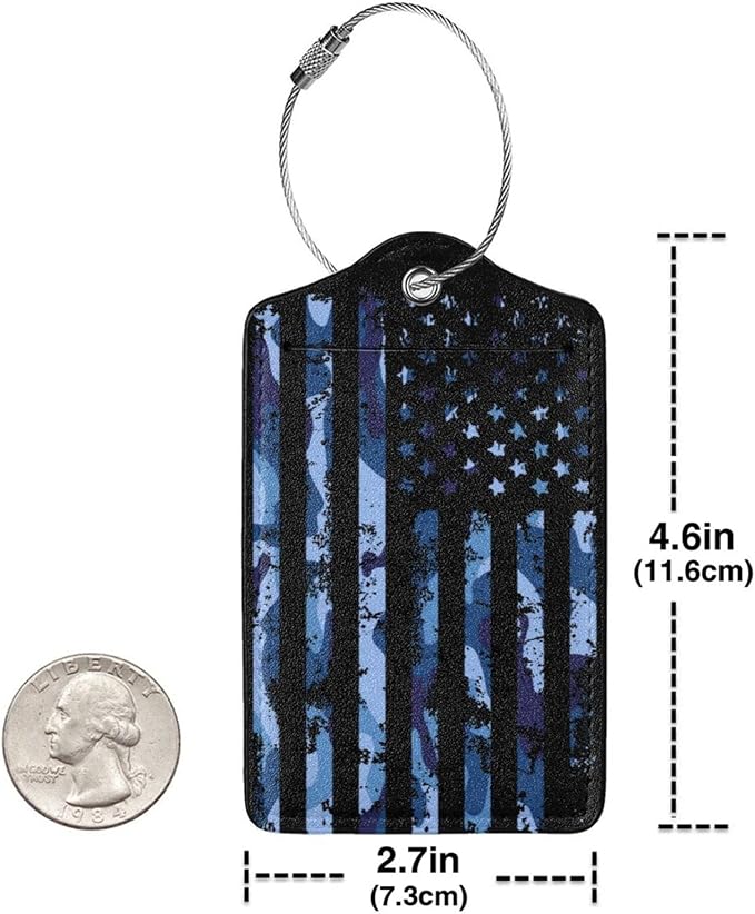 Set of 2 Luggage Tag for Suitcases Tie dye PU Leather Luggage Tag - Image 5