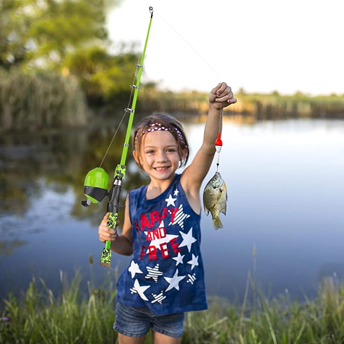 ODDSPRO Kids Fishing Pole Pink, Portable Telescopic Fishing Rod and Reel Combo - Image 7