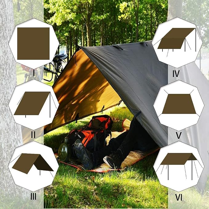 KALINCO Camping Tarp Waterproof, 10X12FT Hammock Rain Fly Tarp Tent, - Image 4