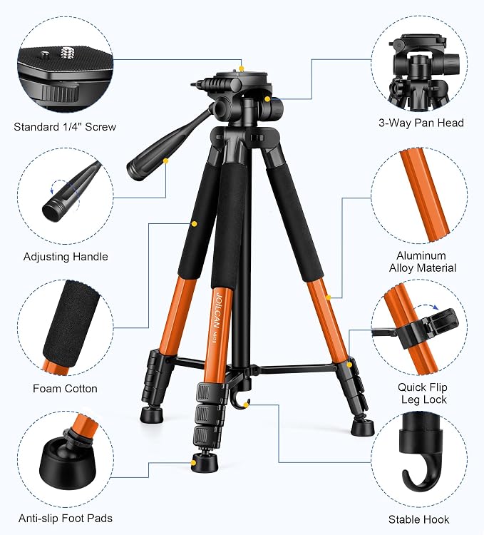 JOILCAN Tripod for Camera, Phone Tripods for Video Recording Photo Vlog - Image 7