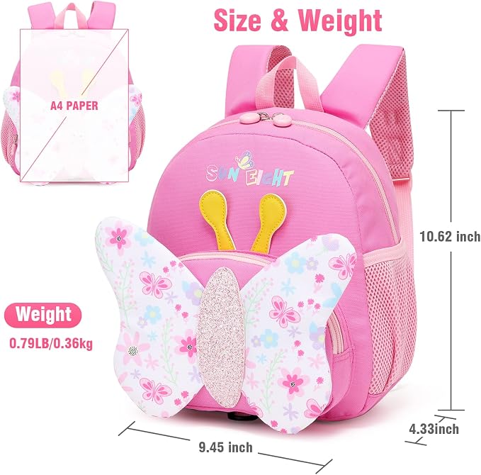 SUN EIGHT Toddler Backpack for Girls Kids Backpack Cute 3D Cartoon School Bag - Image 3