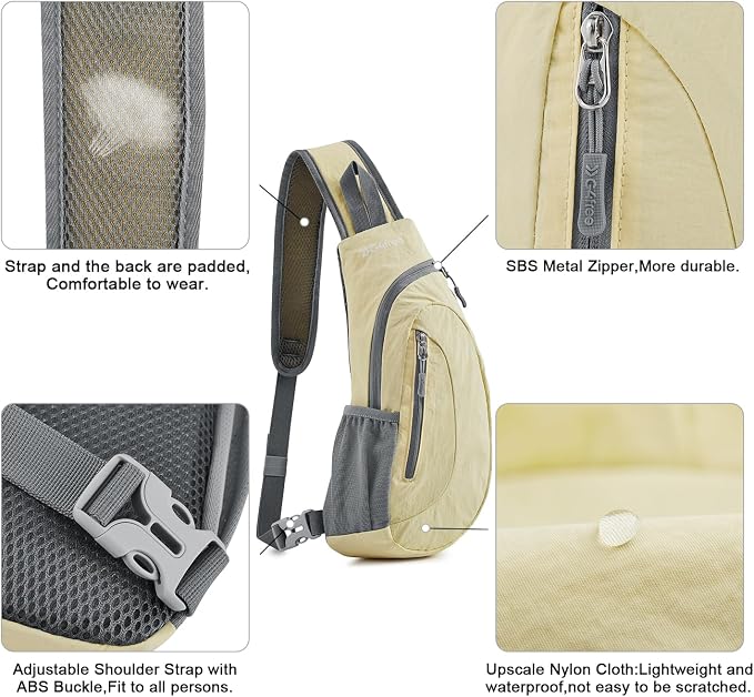 G4Free Sling Bag for Men Women, Small Crossbody Backpack Lightweight Chest - Image 4