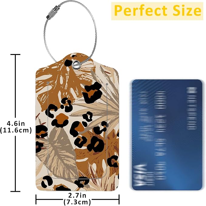 2 Pack Abstract Tropical Leaves Luggage Tags - Image 2