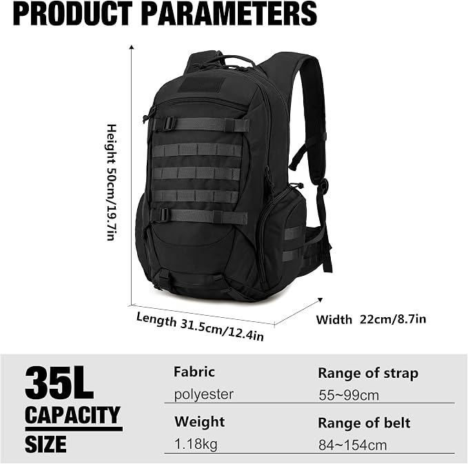 Mardingtop 35L Tactical Backpacks Molle Hiking daypacks - Image 2