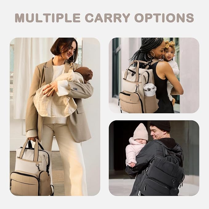 VONAL Diaper Bag Backpack, Lightweight Baby Diaper Bags, Travel Large Diaper Bag - Image 2
