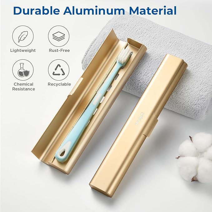 Aluminum Toothbrush Travel Case, Portable Travel Toothbrush Holder, Durable - Image 2