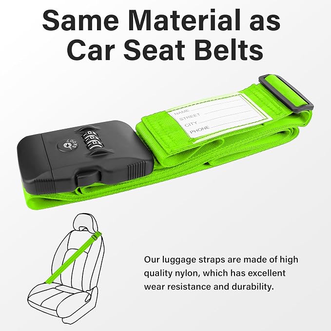 Luggage Straps, 2 Pack Adjustable Heavy Duty Cross Suitcase Straps - Image 4