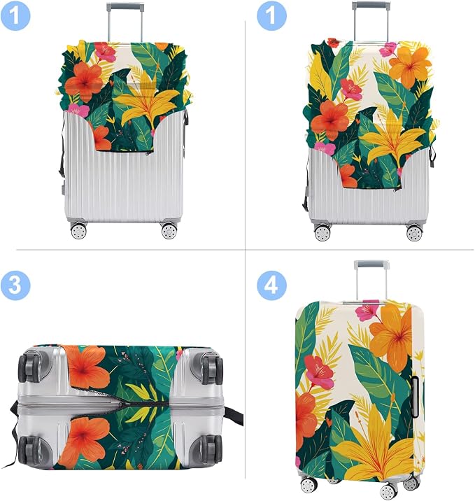 Luggage Cover Washable Suitcase Protector Anti-Scratch, Stretchable Fit - Image 5