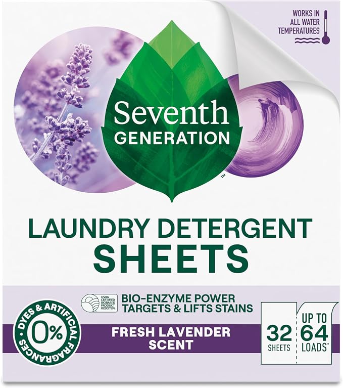 Seventh Generation Laundry Detergent Sheets, Fresh Lavender Scent, Removes by SeventhGeneration
