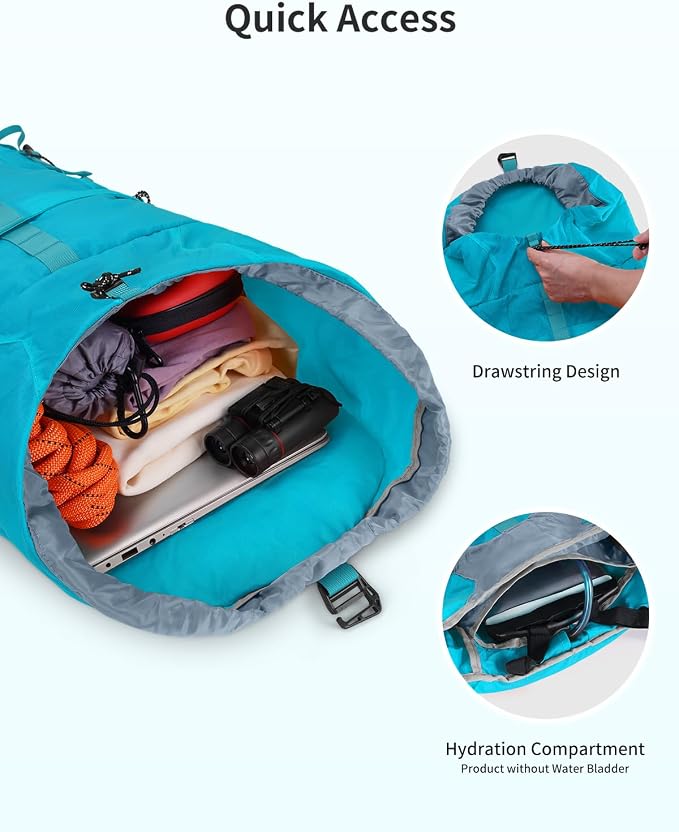 Blue Quartz Hiking Backpack 30L Lightweight Packable Backpack - Image 4