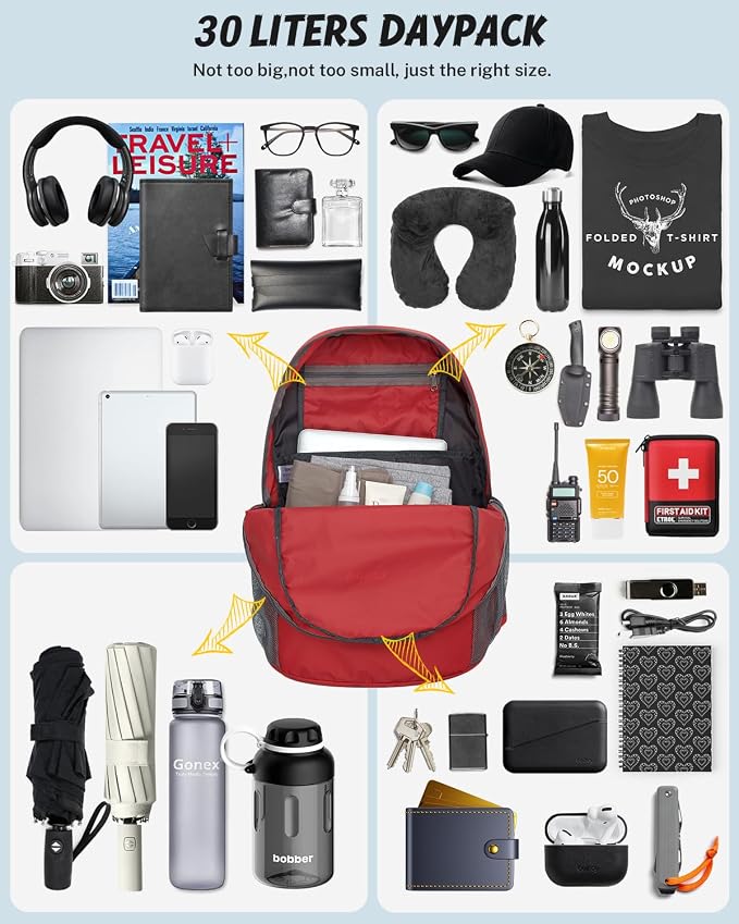 Gonex 30L Ultra Lightweight Packable Backpack, Handy Foldable Daypack - Image 2