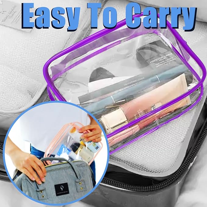 4Pack Clear Makeup Bags Waterproof Organizer Bags - Image 6