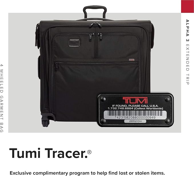TUMI - Alpha Extended Trip 4 Wheeled Garment Bag - 4-Wheeled Clothing Bag - Image 4