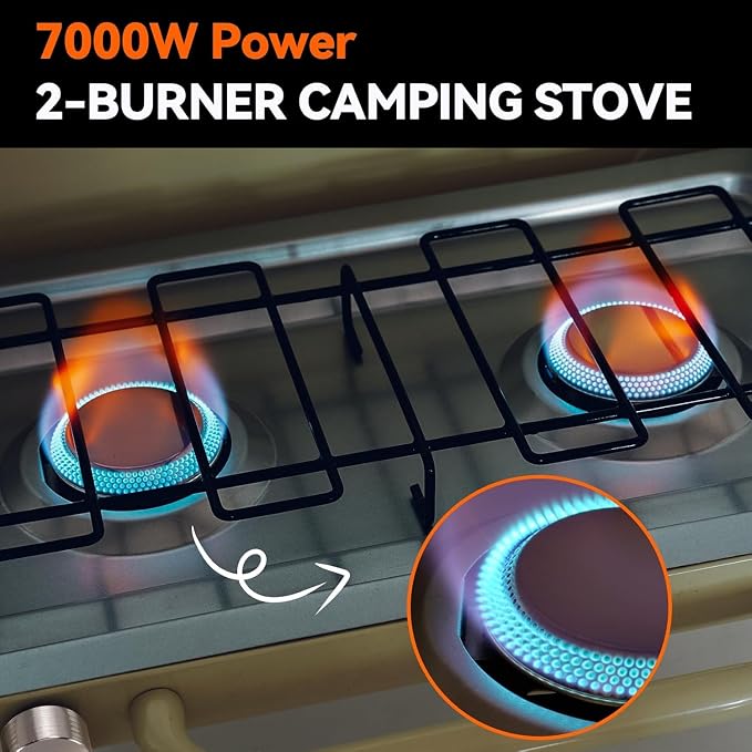 ONLYFIRE OUTDOOR LIVING Portable Camping stove 2-Burner, Propane Gas Stove - Image 4