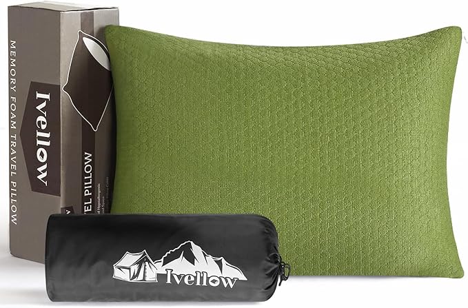 Ivellow Memory Foam Travel Pillow Compressible Camping Pillow by Ivellow