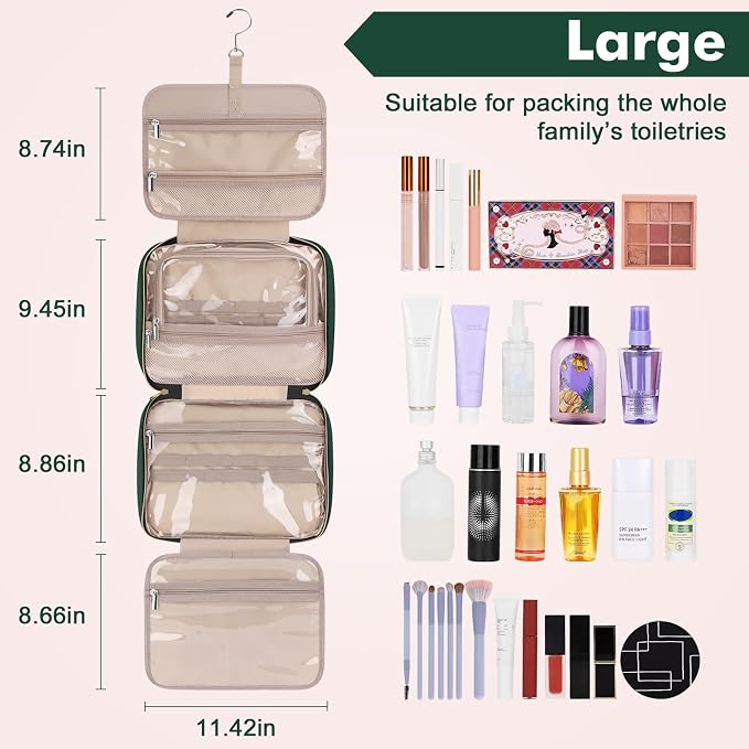 Wedama Toiletry Bag for Women, Large Cosmetic Travel Bag, Hanging Toiletry Bag - Image 2